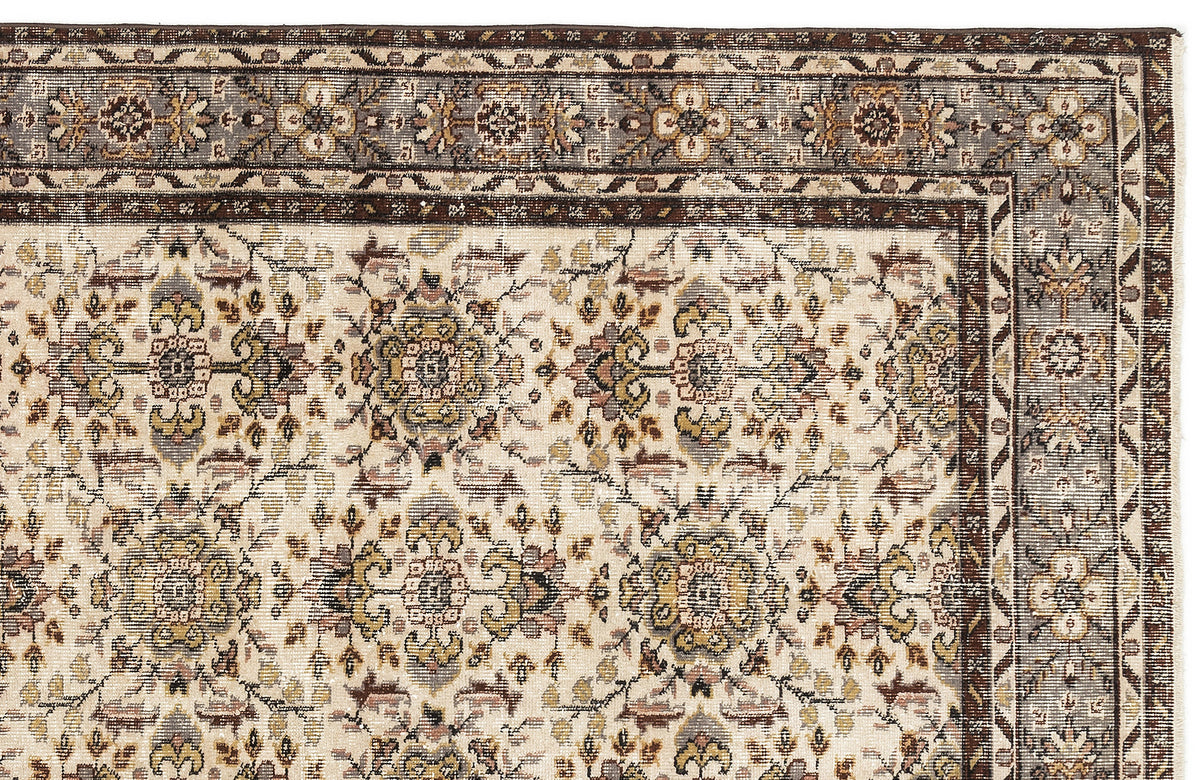 Naturel Over Dyed Vintage Rug 4&#39;8&#39;&#39; x 8&#39;6&#39;&#39; ft 142 x 260 cm