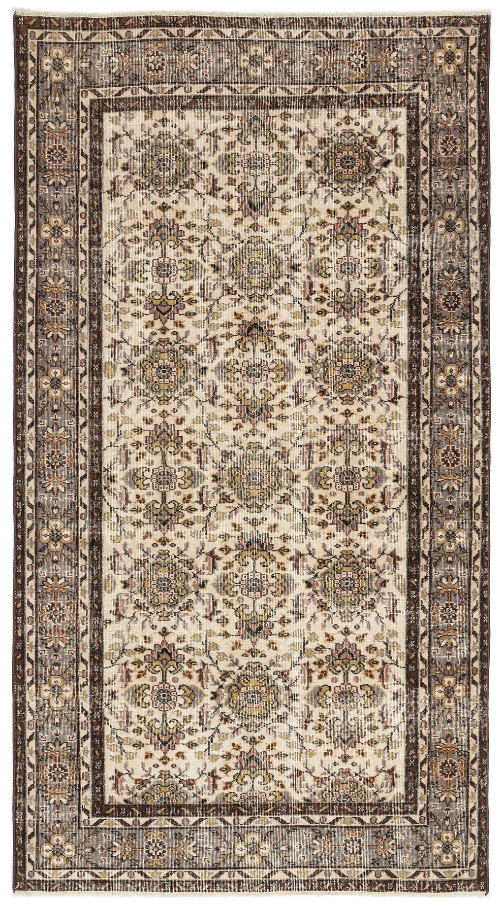 Naturel Over Dyed Vintage Rug 4'8'' x 8'6'' ft 142 x 260 cm