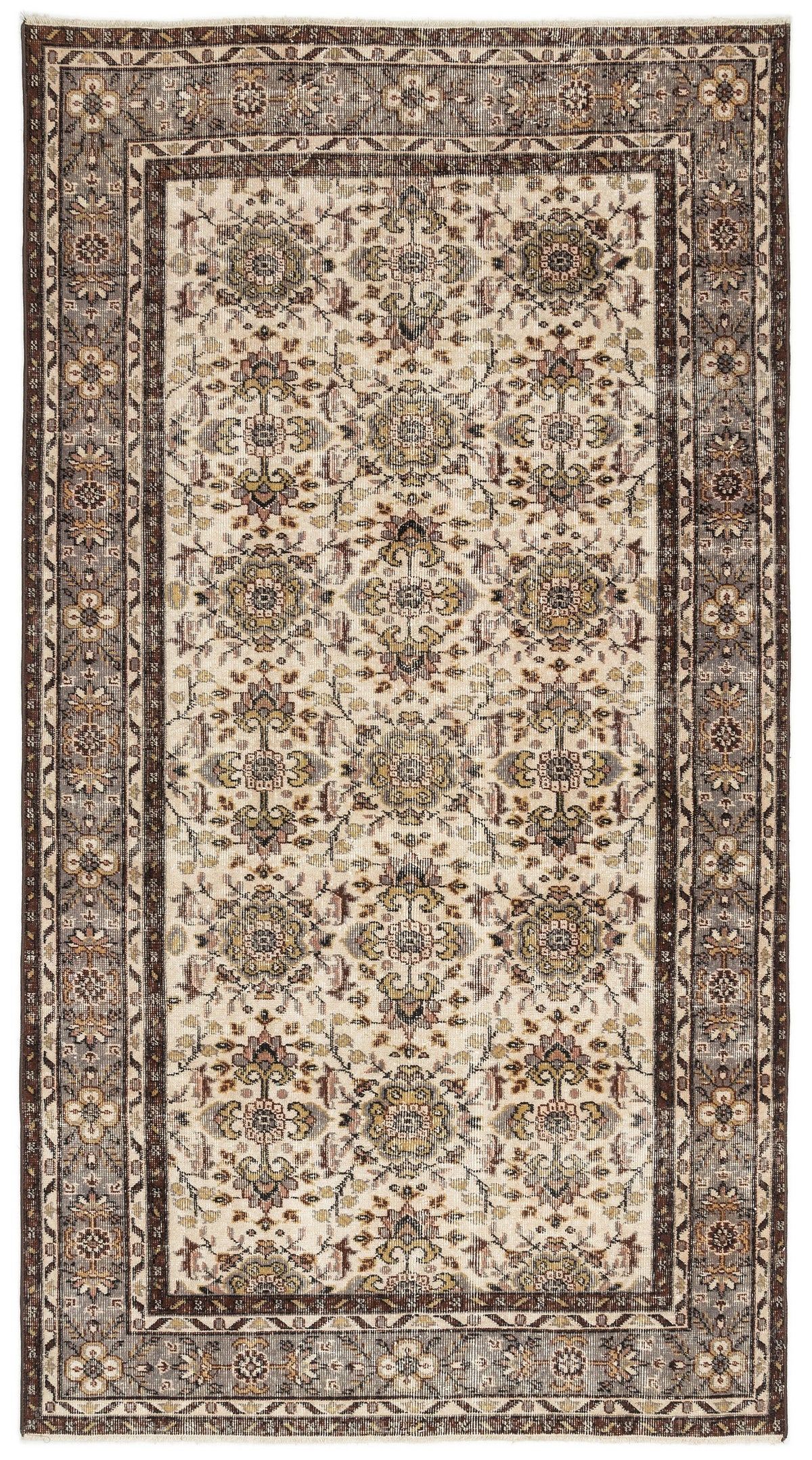 Naturel Over Dyed Vintage Rug 4&#39;8&#39;&#39; x 8&#39;6&#39;&#39; ft 142 x 260 cm