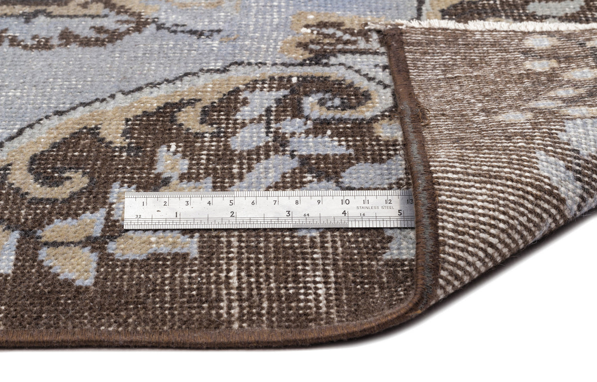 Blue Over Dyed Vintage Rug 5&#39;6&#39;&#39; x 9&#39;7&#39;&#39; ft 168 x 291 cm