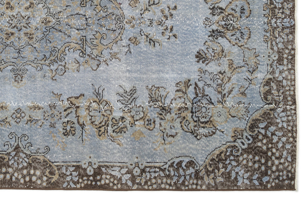 Blue Over Dyed Vintage Rug 5'6'' x 9'7'' ft 168 x 291 cm