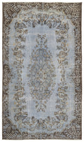 Blue Over Dyed Vintage Rug 5'6'' x 9'7'' ft 168 x 291 cm