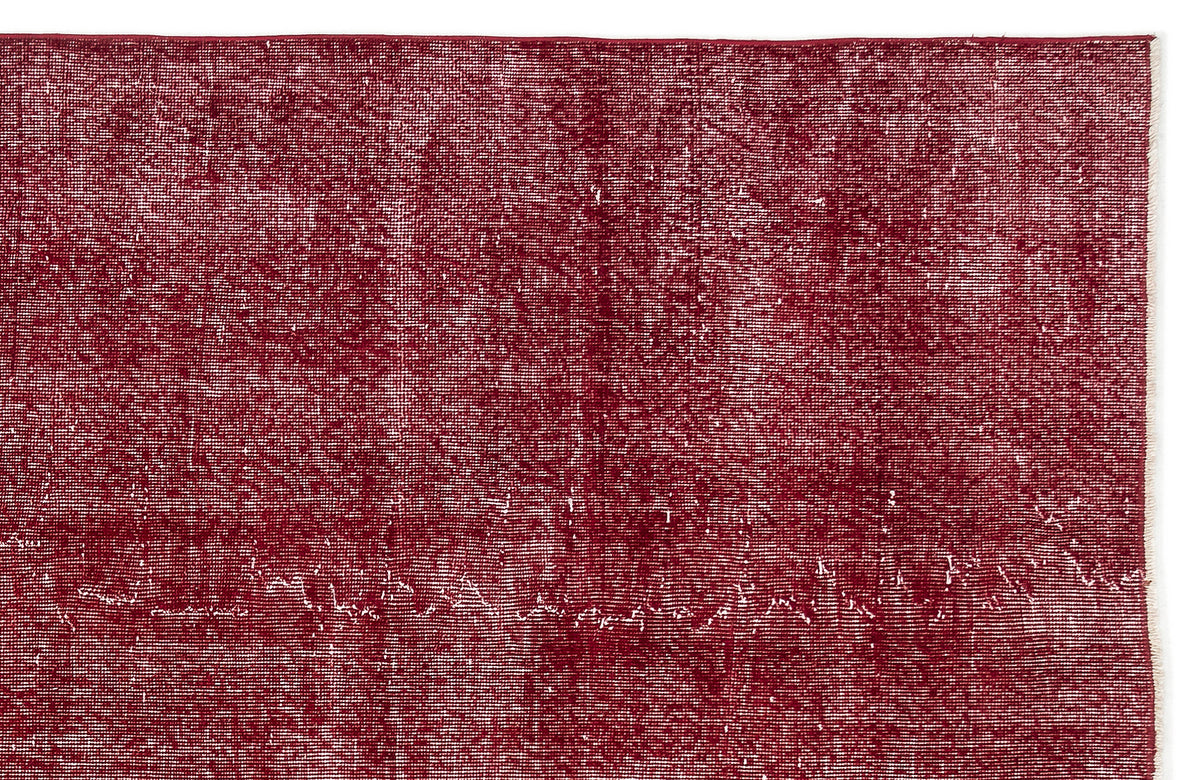 Red Over Dyed Vintage Rug 6&#39;9&#39;&#39; x 10&#39;0&#39;&#39; ft 206 x 305 cm