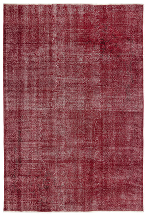 Red Over Dyed Vintage Rug 6'9'' x 10'0'' ft 206 x 305 cm