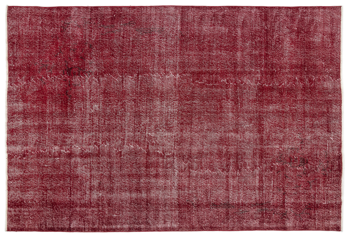 Red Over Dyed Vintage Rug 6&#39;9&#39;&#39; x 10&#39;0&#39;&#39; ft 206 x 305 cm