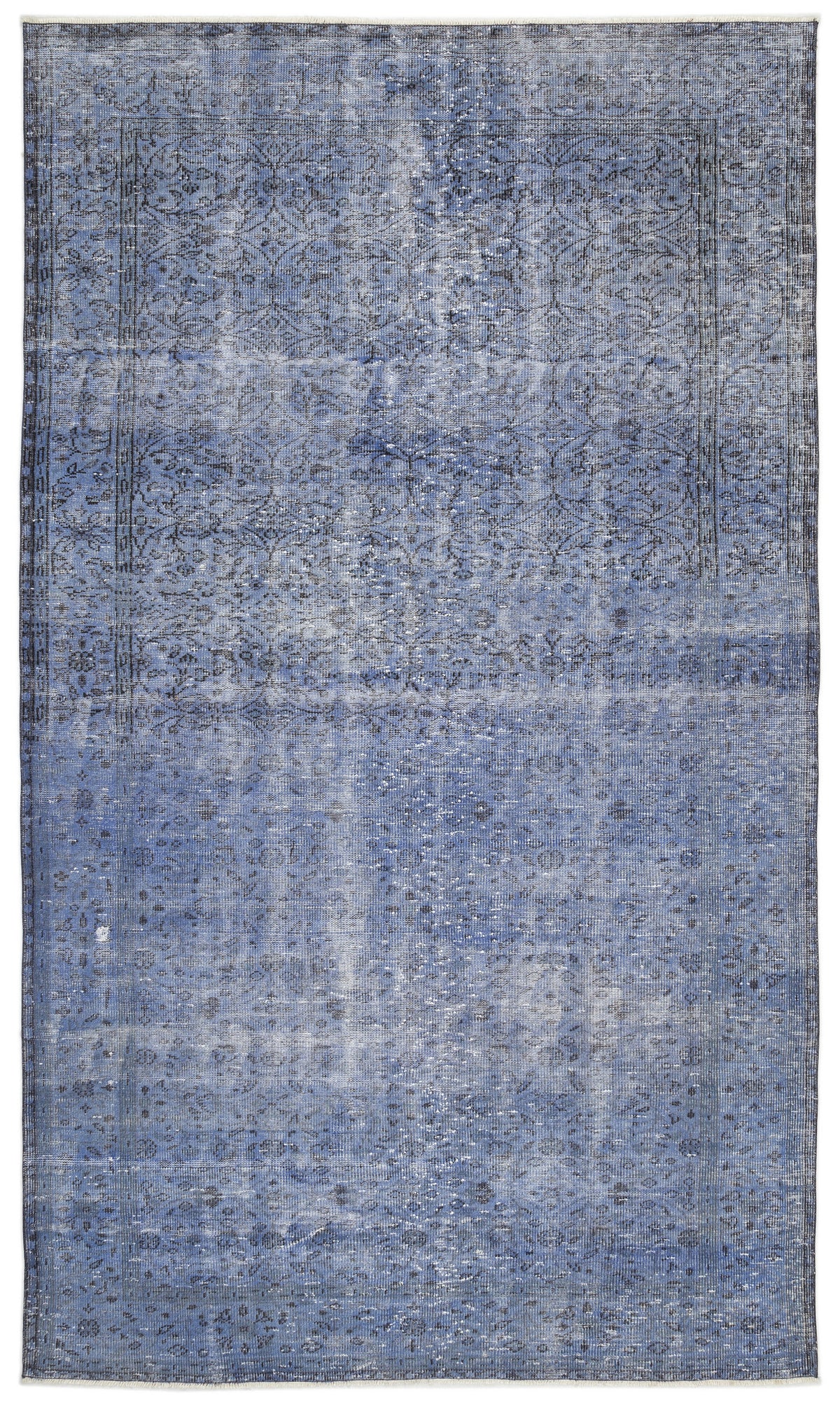 Blue Over Dyed Vintage Rug 6&#39;0&#39;&#39; x 10&#39;4&#39;&#39; ft 183 x 316 cm