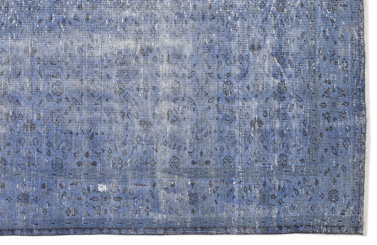 Blue Over Dyed Vintage Rug 6&#39;0&#39;&#39; x 10&#39;4&#39;&#39; ft 183 x 316 cm