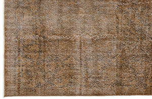 Brown Over Dyed Vintage Rug 5'11'' x 9'11'' ft 180 x 302 cm