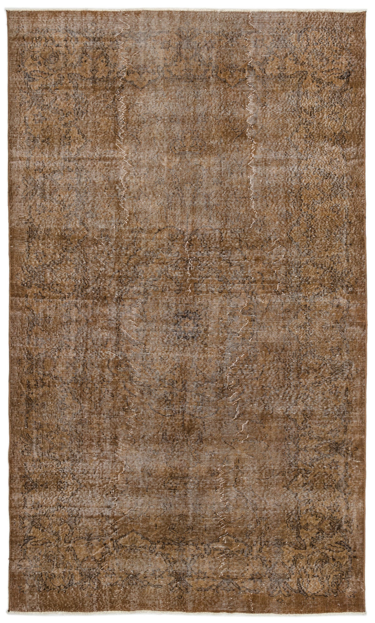 Brown Over Dyed Vintage Rug 5&#39;11&#39;&#39; x 9&#39;11&#39;&#39; ft 180 x 302 cm