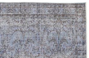 Blue Over Dyed Vintage Rug 5'9'' x 9'4'' ft 176 x 284 cm
