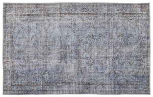 Blue Over Dyed Vintage Rug 5'9'' x 9'4'' ft 176 x 284 cm