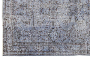 Blue Over Dyed Vintage Rug 5'9'' x 9'4'' ft 176 x 284 cm