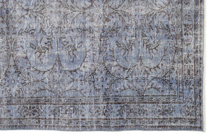 Blue Over Dyed Vintage Rug 5'9'' x 9'4'' ft 176 x 284 cm