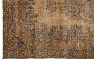 Brown Over Dyed Vintage Rug 5'7'' x 10'0'' ft 170 x 305 cm