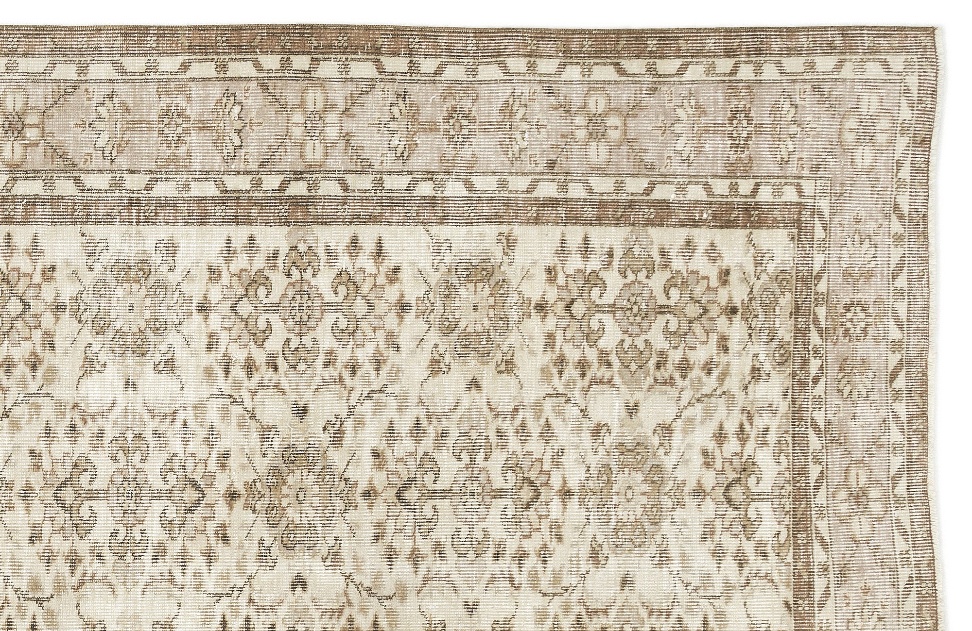 Beige Over Dyed Vintage Rug 6'4'' x 10'2'' ft 194 x 310 cm