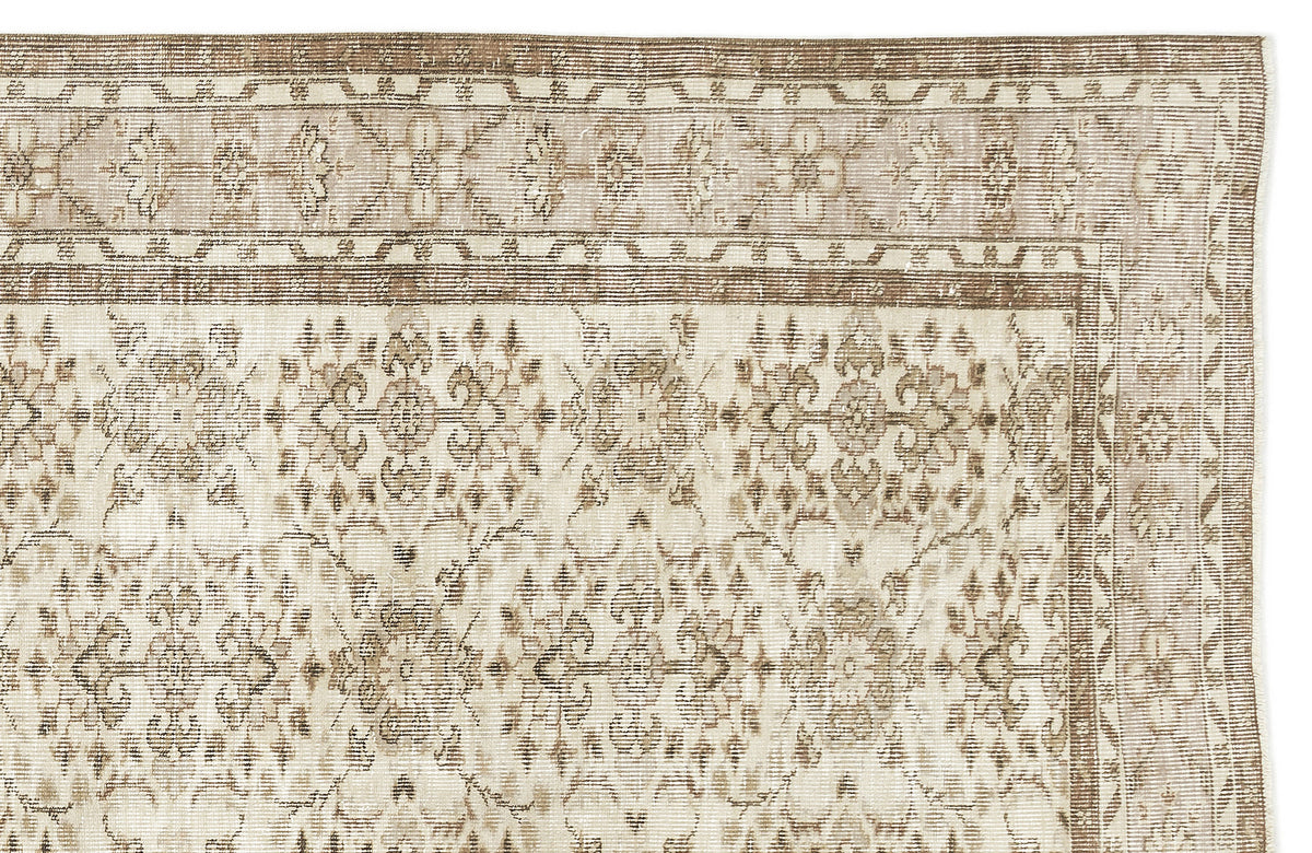 Beige Over Dyed Vintage Rug 6&#39;4&#39;&#39; x 10&#39;2&#39;&#39; ft 194 x 310 cm