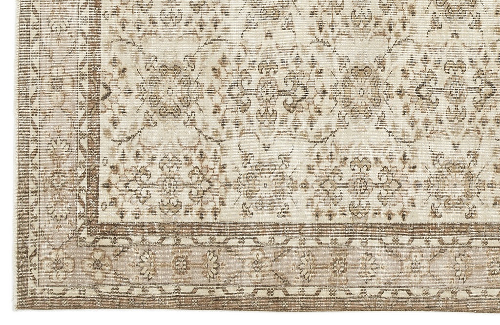 Beige Over Dyed Vintage Rug 6'4'' x 10'2'' ft 194 x 310 cm