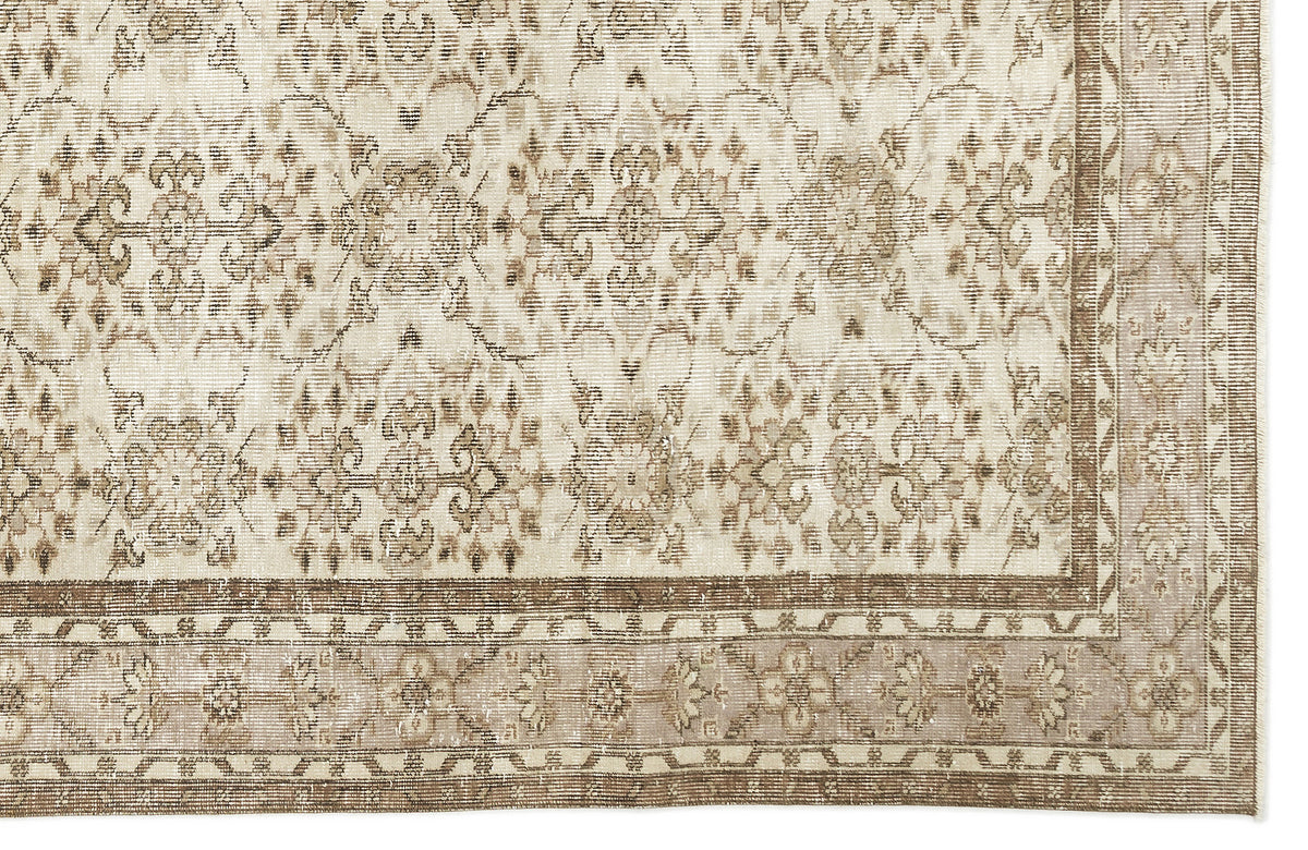 Beige Over Dyed Vintage Rug 6&#39;4&#39;&#39; x 10&#39;2&#39;&#39; ft 194 x 310 cm