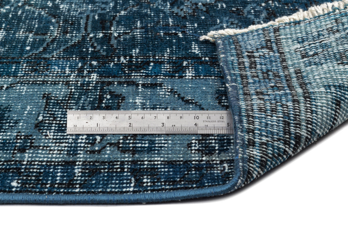 Turquoise  Over Dyed Vintage Rug 5&#39;6&#39;&#39; x 8&#39;9&#39;&#39; ft 168 x 266 cm
