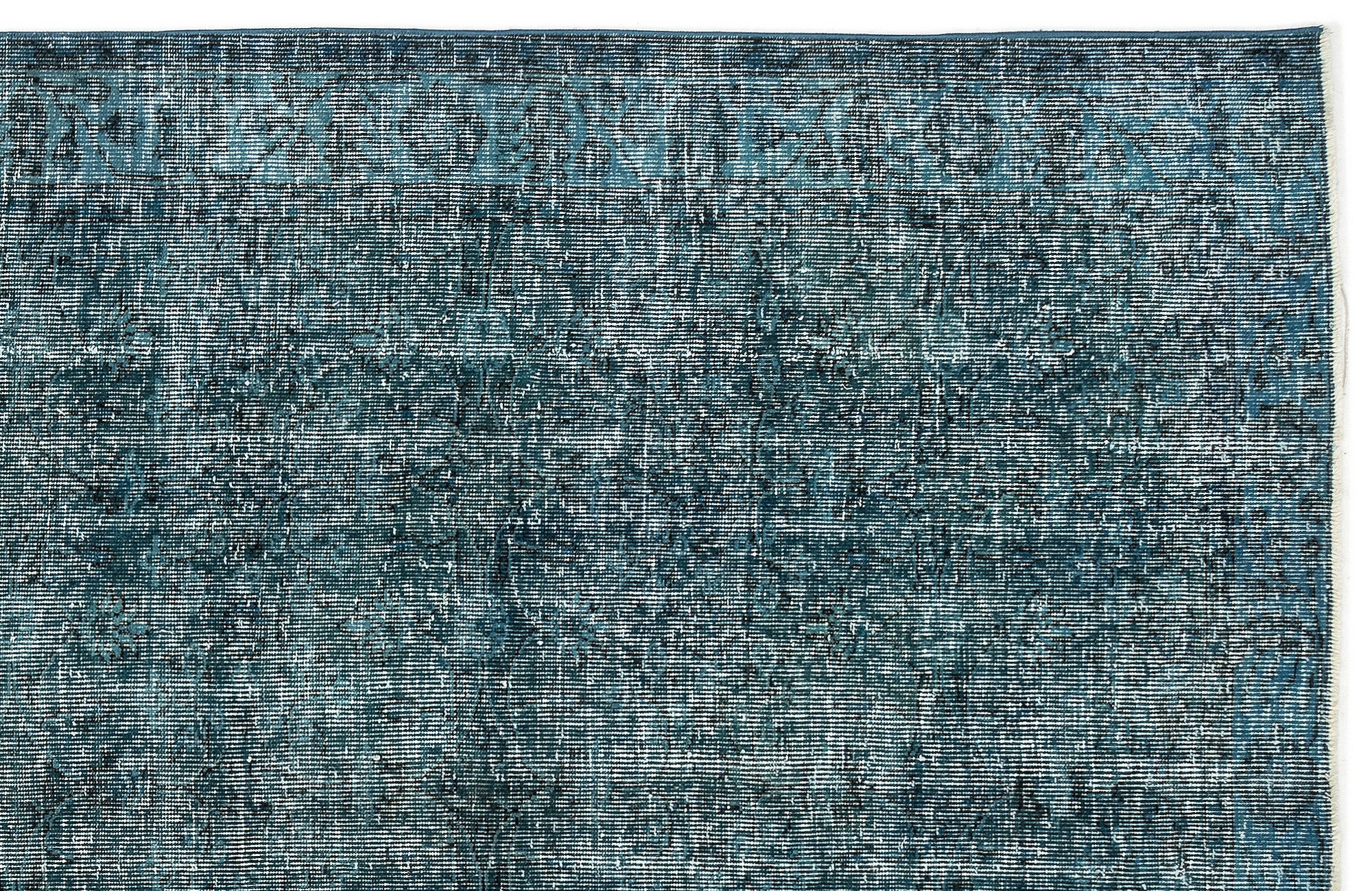 Turquoise  Over Dyed Vintage Rug 5'6'' x 8'9'' ft 168 x 266 cm