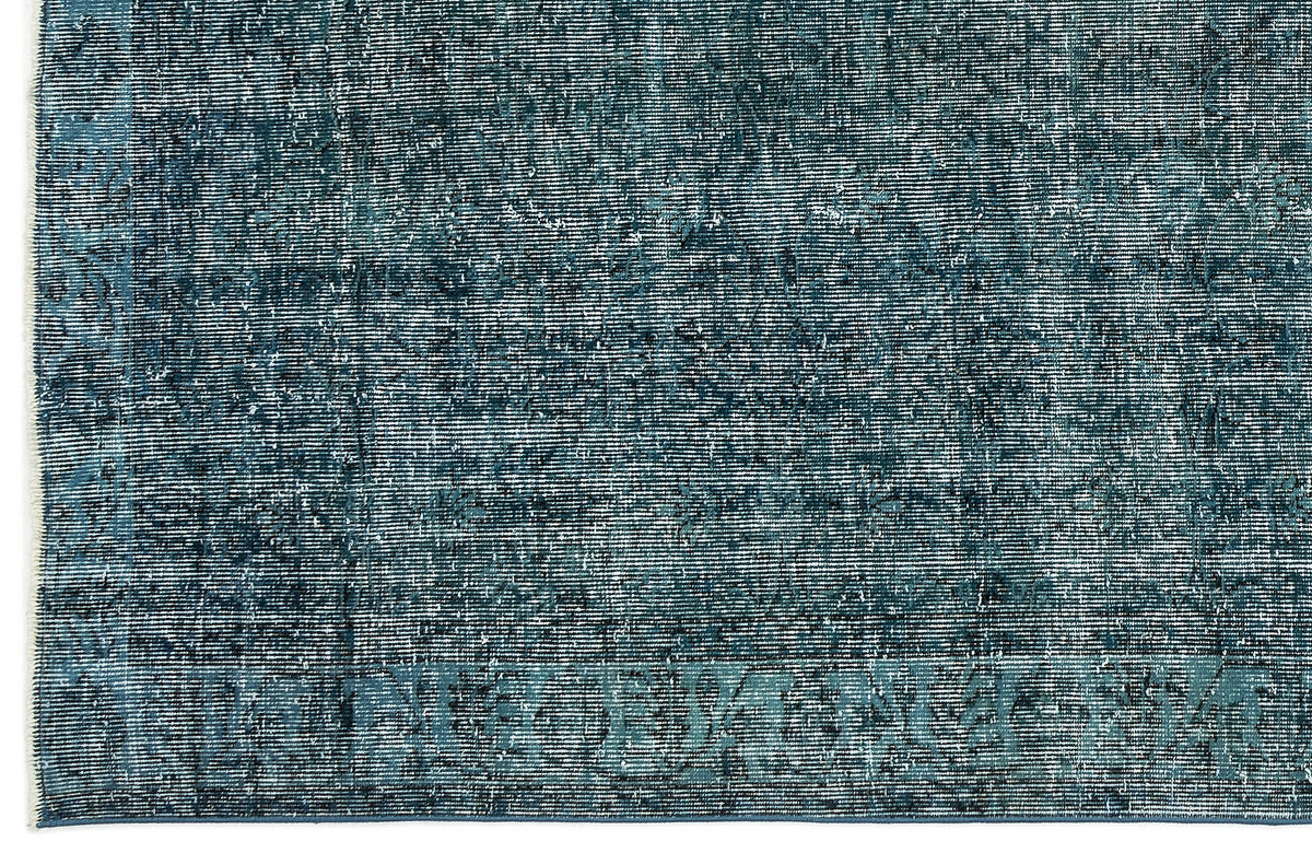 Turquoise  Over Dyed Vintage Rug 5&#39;6&#39;&#39; x 8&#39;9&#39;&#39; ft 168 x 266 cm