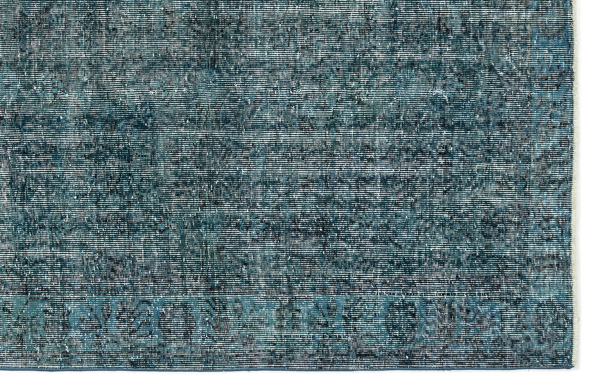 Turquoise  Over Dyed Vintage Rug 5&#39;6&#39;&#39; x 8&#39;9&#39;&#39; ft 168 x 266 cm
