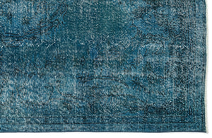 Turquoise  Over Dyed Vintage Rug 6'2'' x 9'9'' ft 187 x 297 cm