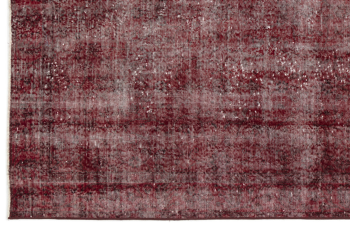 Red Over Dyed Vintage Rug 5&#39;7&#39;&#39; x 9&#39;3&#39;&#39; ft 171 x 281 cm