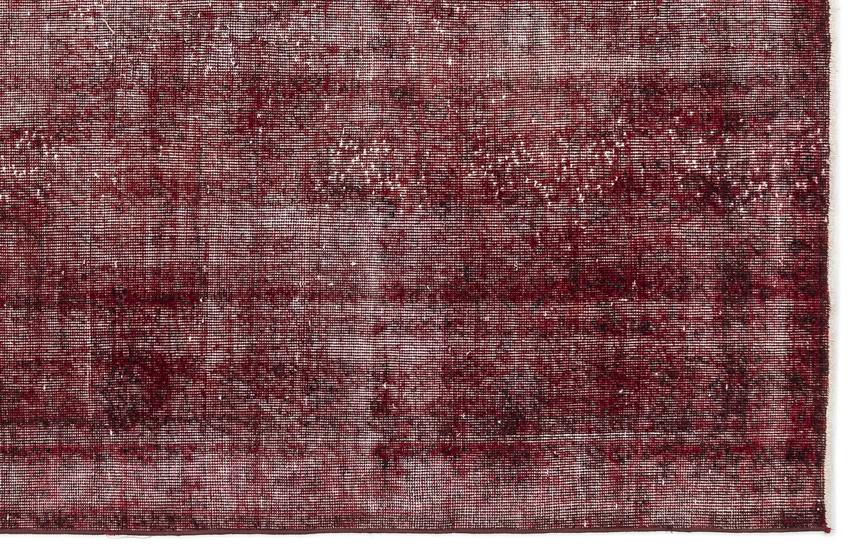 Red Over Dyed Vintage Rug 5&#39;7&#39;&#39; x 9&#39;3&#39;&#39; ft 171 x 281 cm