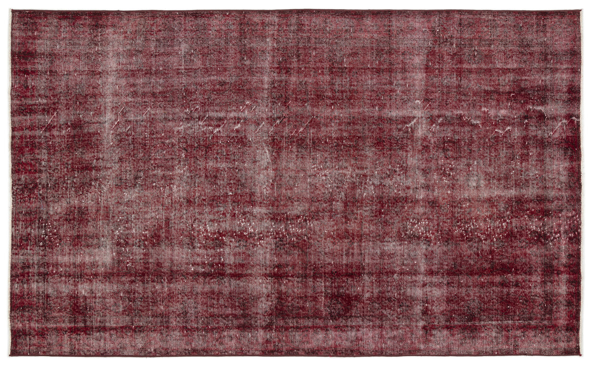 Red Over Dyed Vintage Rug 5&#39;7&#39;&#39; x 9&#39;3&#39;&#39; ft 171 x 281 cm