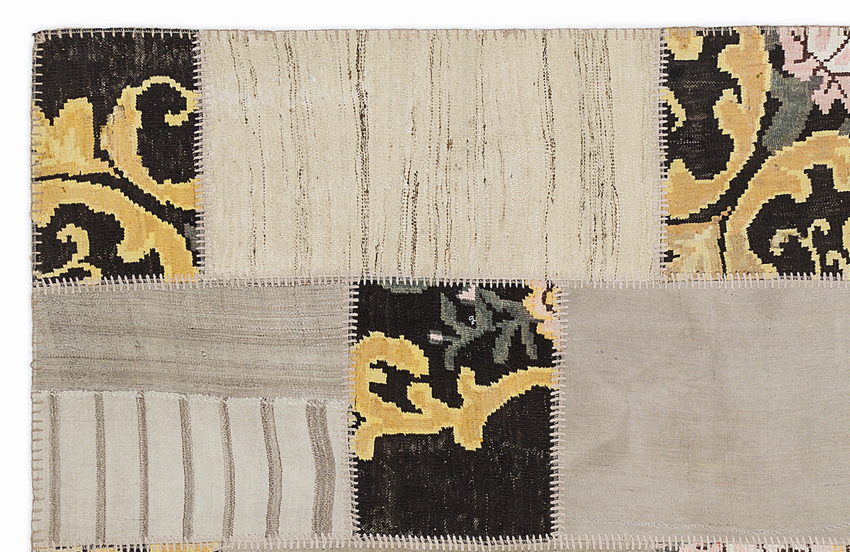 Karabakh Over Dyed Kilim Patchwork Unique Rug 5&#39;3&#39;&#39; x 7&#39;7&#39;&#39; ft 160 x 230 cm