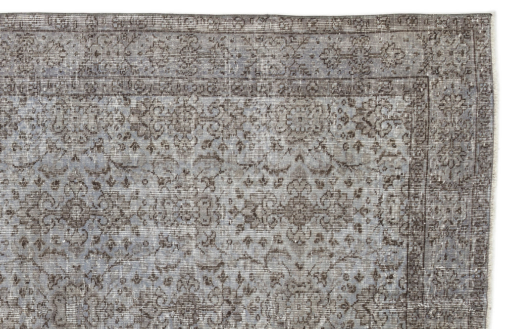Blue Over Dyed Vintage Rug 5'8'' x 8'10'' ft 173 x 270 cm