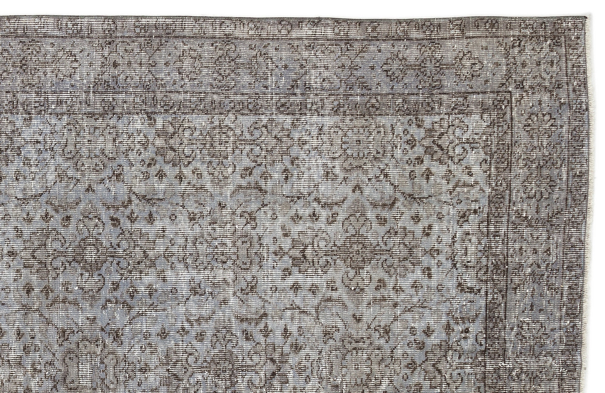 Blue Over Dyed Vintage Rug 5'8'' x 8'10'' ft 173 x 270 cm