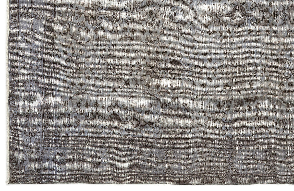 Blue Over Dyed Vintage Rug 5&#39;8&#39;&#39; x 8&#39;10&#39;&#39; ft 173 x 270 cm