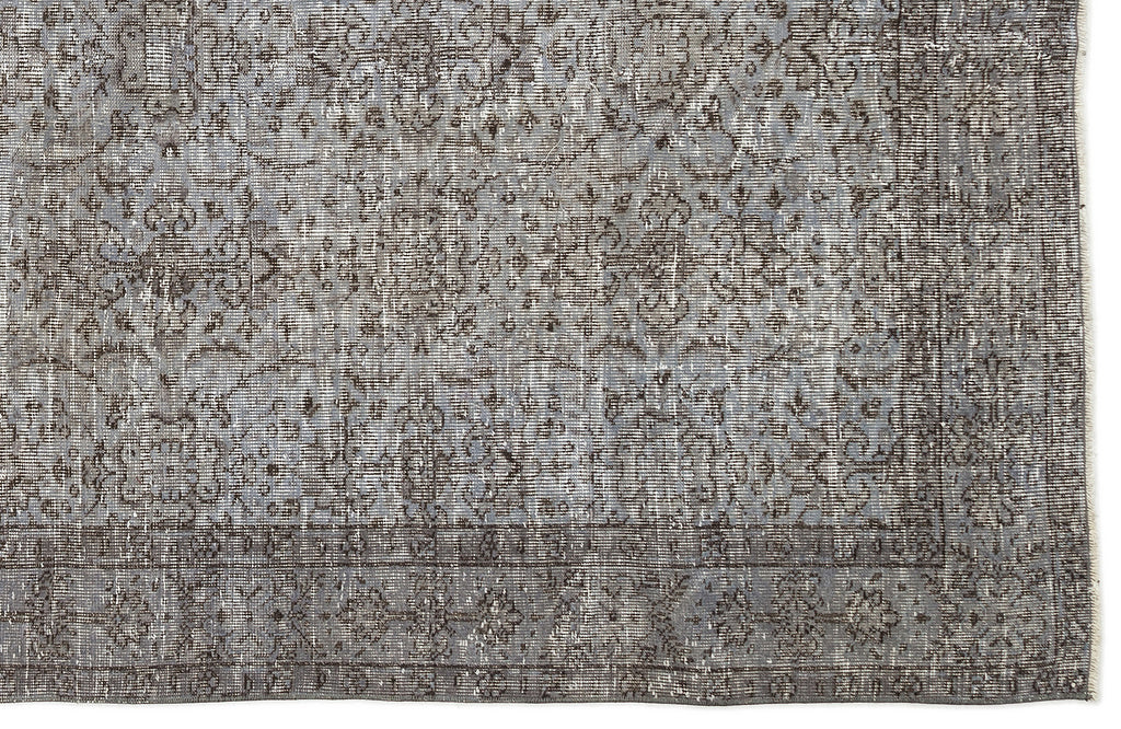 Blue Over Dyed Vintage Rug 5'8'' x 8'10'' ft 173 x 270 cm
