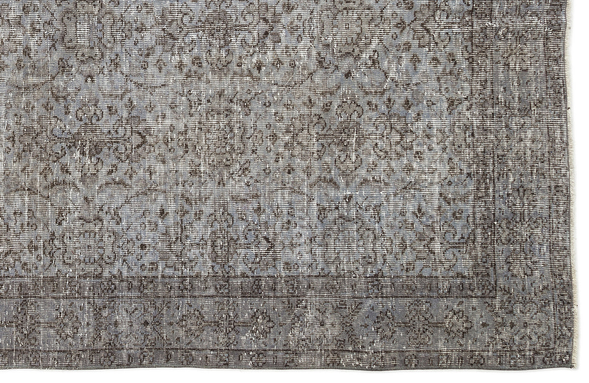 Blue Over Dyed Vintage Rug 5&#39;8&#39;&#39; x 8&#39;10&#39;&#39; ft 173 x 270 cm