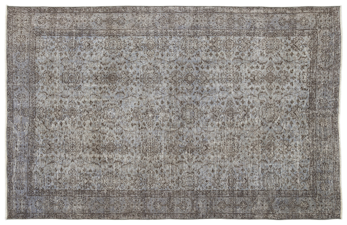 Blue Over Dyed Vintage Rug 5&#39;8&#39;&#39; x 8&#39;10&#39;&#39; ft 173 x 270 cm