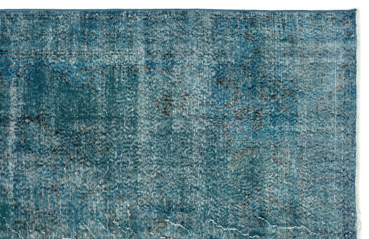 Turquoise  Over Dyed Vintage Rug 5&#39;11&#39;&#39; x 9&#39;6&#39;&#39; ft 180 x 290 cm