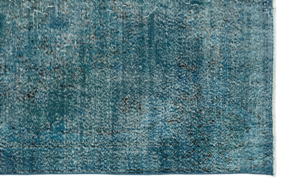 Turquoise  Over Dyed Vintage Rug 5&#39;11&#39;&#39; x 9&#39;6&#39;&#39; ft 180 x 290 cm