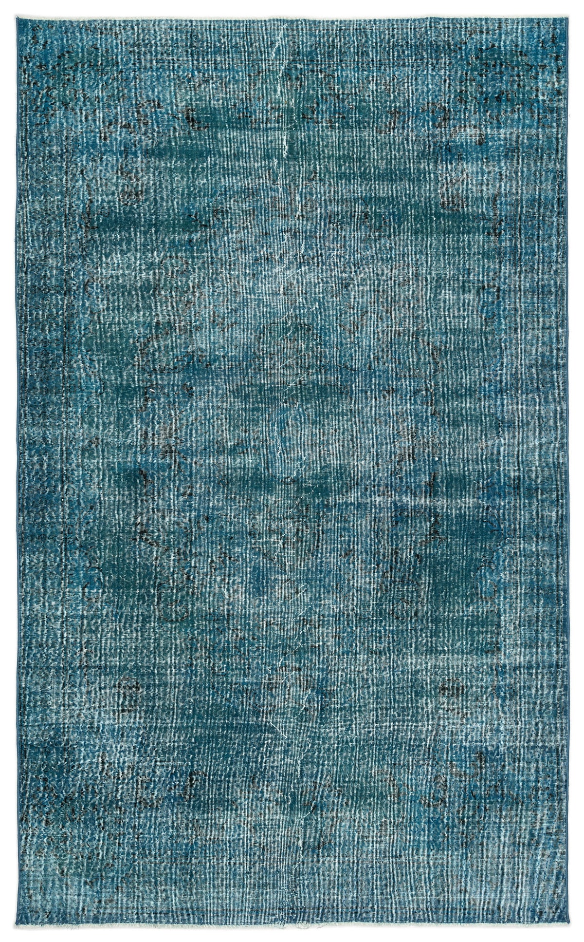 Turquoise  Over Dyed Vintage Rug 5&#39;11&#39;&#39; x 9&#39;6&#39;&#39; ft 180 x 290 cm