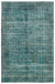 Turquoise  Over Dyed Vintage Rug 6'4'' x 9'9'' ft 192 x 297 cm