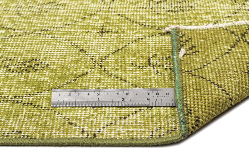 Green Over Dyed Vintage Rug 4'9'' x 8'6'' ft 146 x 259 cm