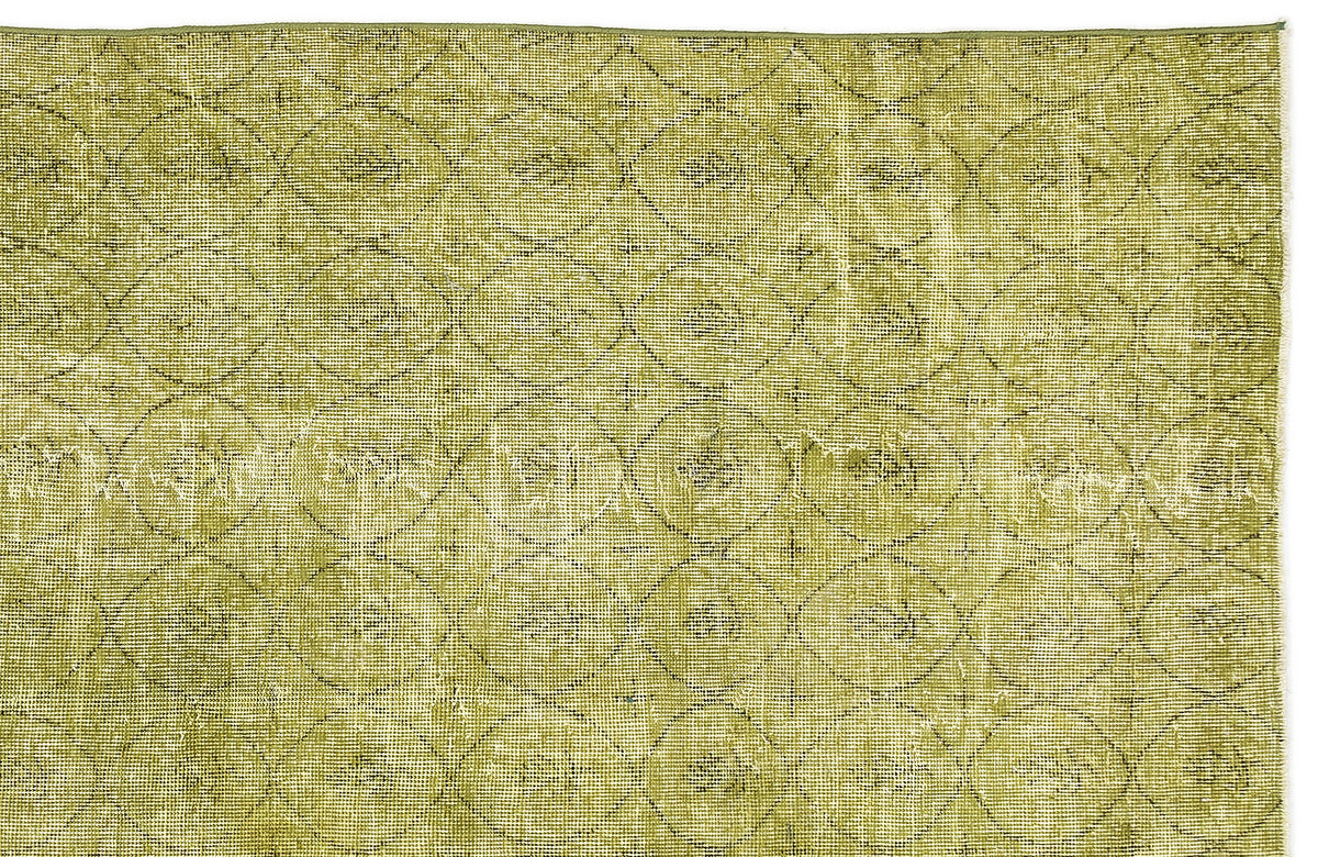 Green Over Dyed Vintage Rug 4&#39;9&#39;&#39; x 8&#39;6&#39;&#39; ft 146 x 259 cm