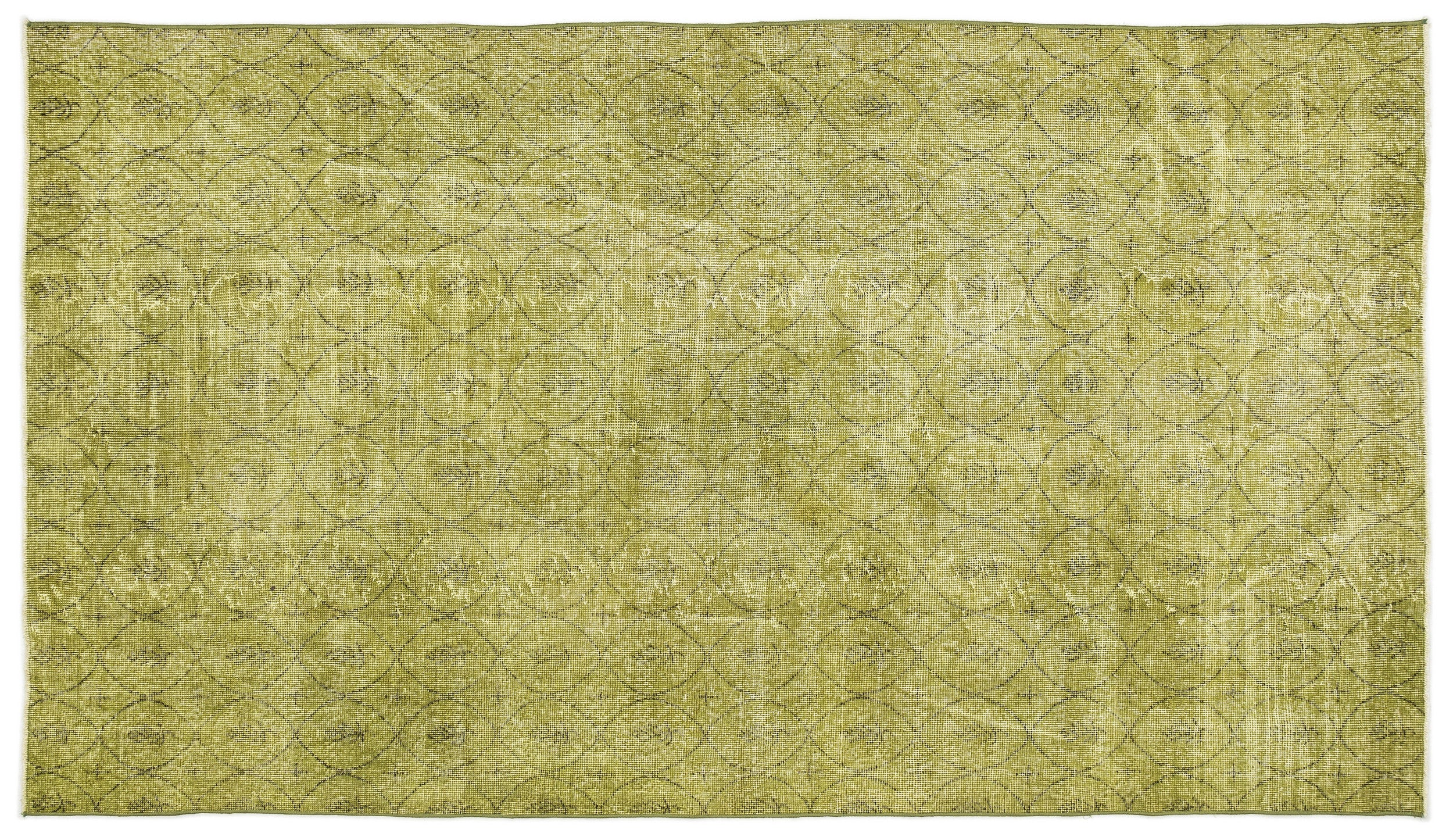 Green Over Dyed Vintage Rug 4'9'' x 8'6'' ft 146 x 259 cm