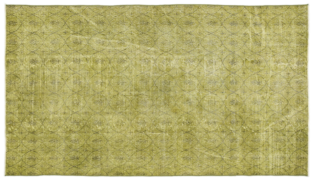 Green Over Dyed Vintage Rug 4&#39;9&#39;&#39; x 8&#39;6&#39;&#39; ft 146 x 259 cm