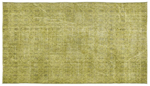 Green Over Dyed Vintage Rug 4'9'' x 8'6'' ft 146 x 259 cm