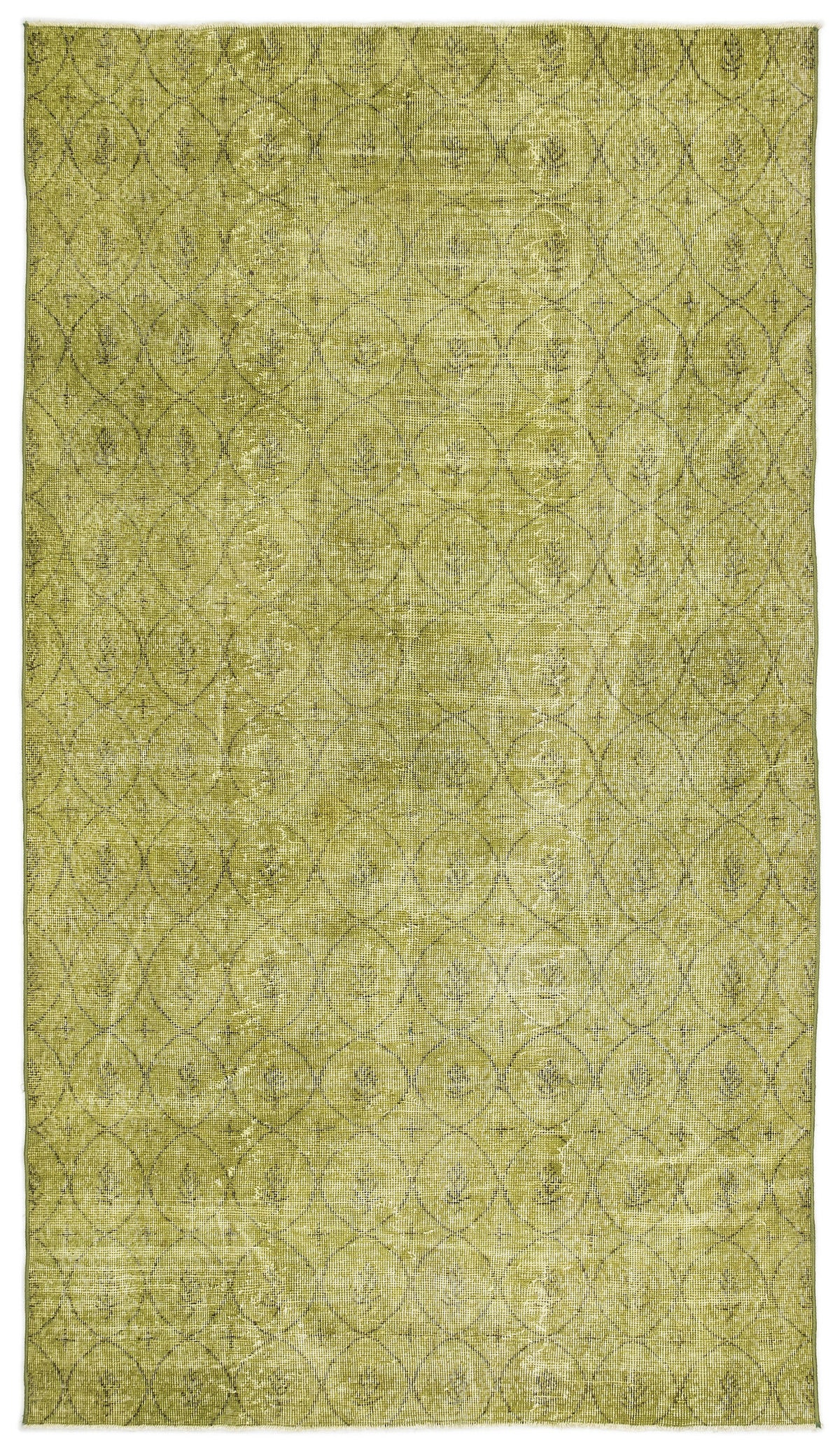 Green Over Dyed Vintage Rug 4&#39;9&#39;&#39; x 8&#39;6&#39;&#39; ft 146 x 259 cm