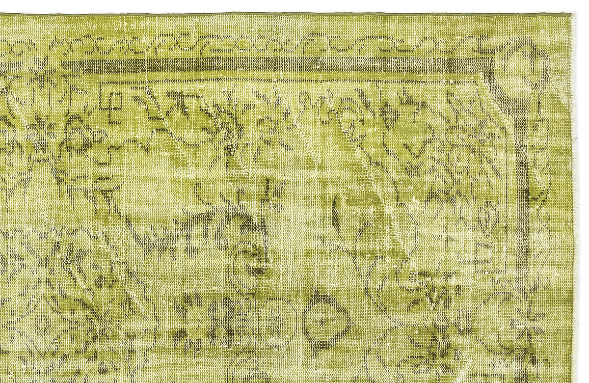 Green Over Dyed Vintage Rug 5&#39;2&#39;&#39; x 8&#39;7&#39;&#39; ft 158 x 262 cm