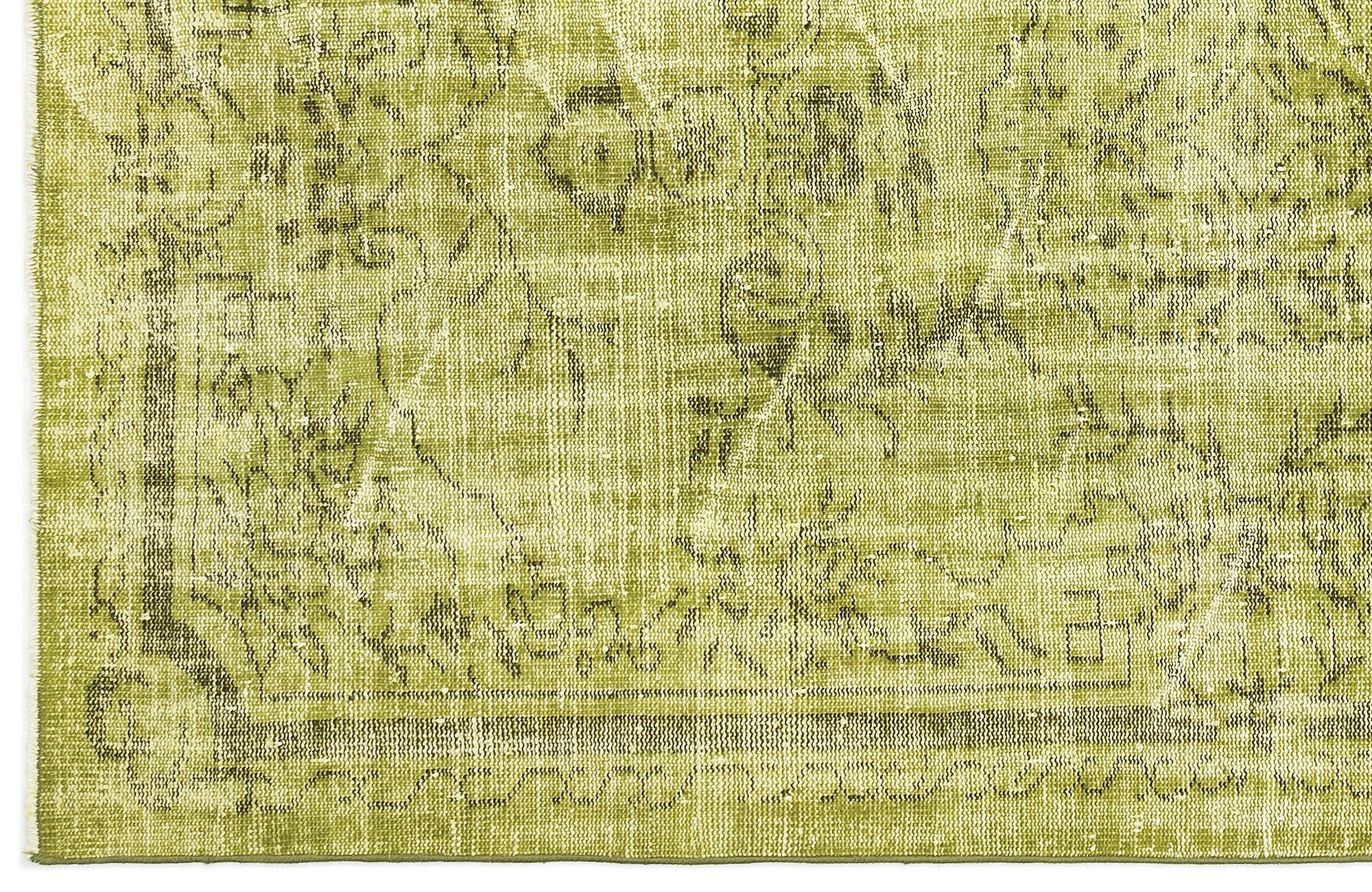 Green Over Dyed Vintage Rug 5'2'' x 8'7'' ft 158 x 262 cm