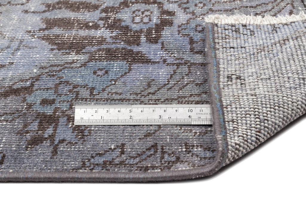 Blue Over Dyed Vintage Rug 5'5'' x 9'3'' ft 166 x 282 cm